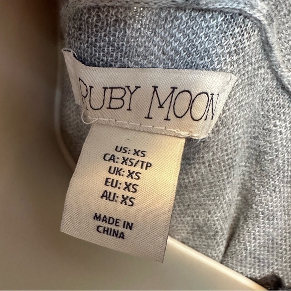 Ruby Moon Duster Cardigan Cotton Long Line Open Front Gray Animal Print Size XS - Picture 4 of 9